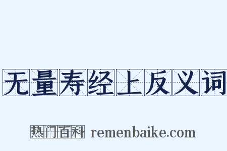 无量寿经上反义词是什么意思的图片